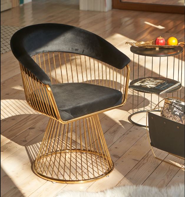 eleganckie krzesło ażurowa cage w stylu art deco
